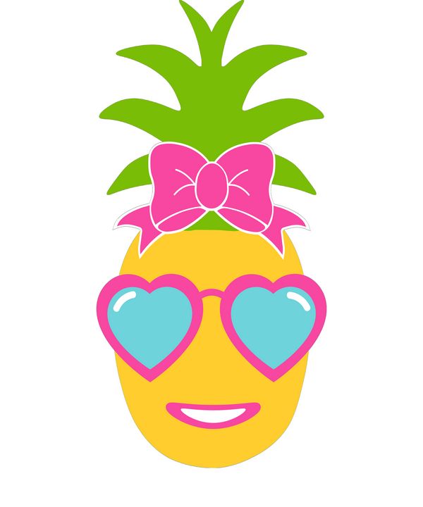 Pineapple Girl with Heart Sunglasses - zak bakir - Drawings & Illustration,  Abstract, Landscape - ArtPal