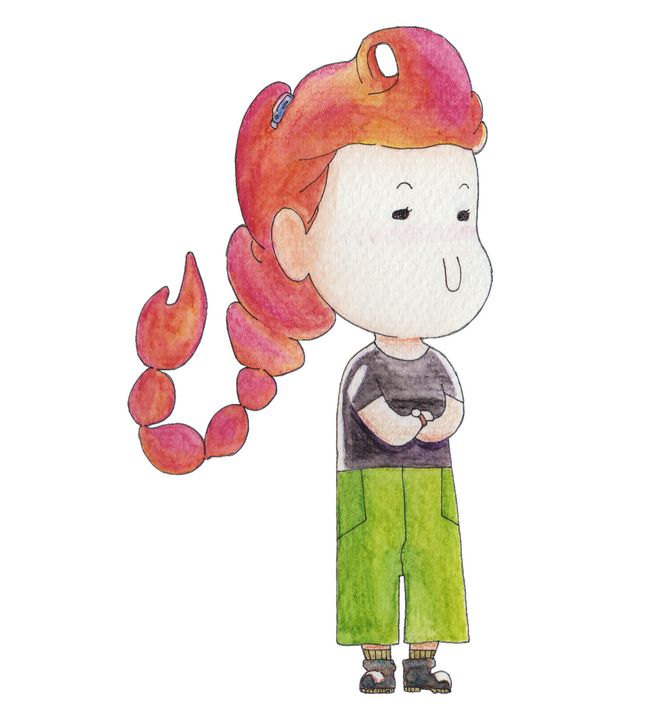 Scorpio Girl Watercolor - zak bakir