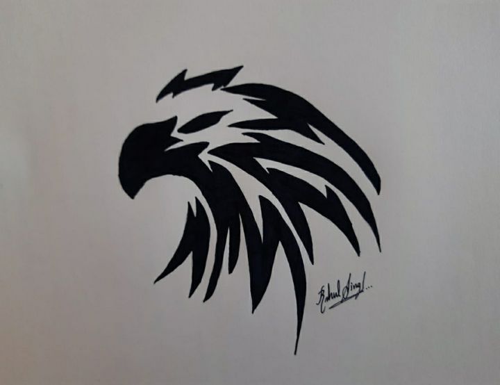 Premium Photo | Eagle tattoo design symmetric real black background