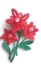 crocheted flower brooch