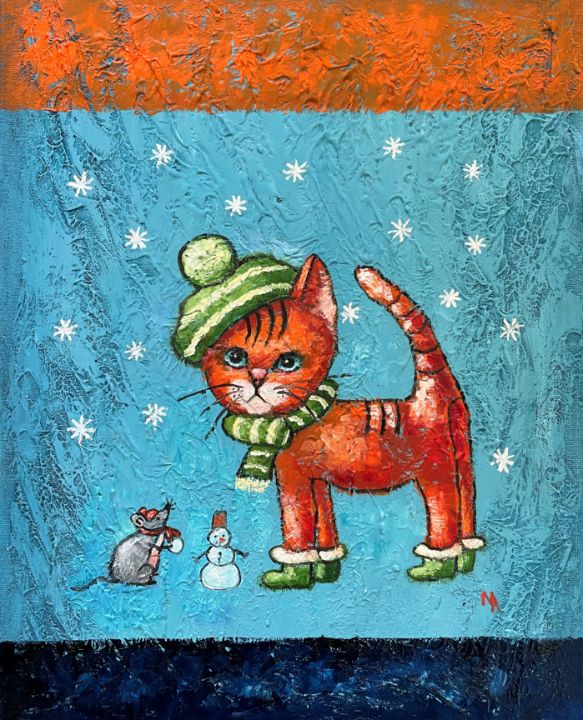 Merry Christmas, kitty. 4 - NatalieVerve - Paintings & Prints, Animals ...