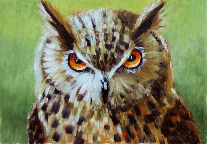 Owl.Oil painting - NatalieVerve