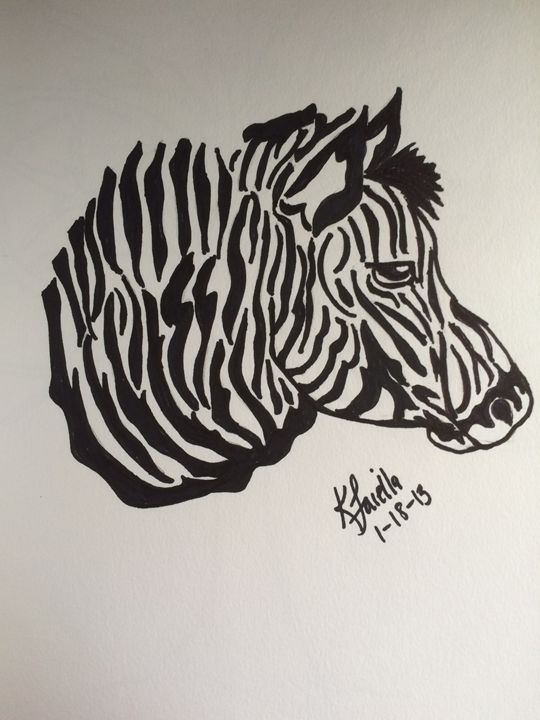 Zebra picture - KatrinaArt - Drawings & Illustration, Animals