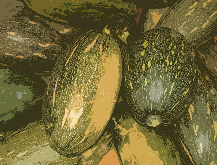 many yellow and green indian pumpkin - soni