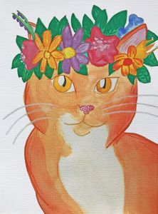 Love Cat - KawaiiStuff - Drawings & Illustration, Animals, Birds, & Fish,  Cats & Kittens, Non-Pedigreed Cats, Solid & White Colored Cat - ArtPal