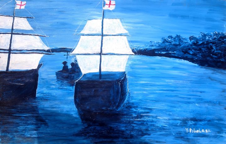 Arrival of the colonials - Kpeluola Art Gallery
