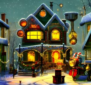 Steampunk Christmas House