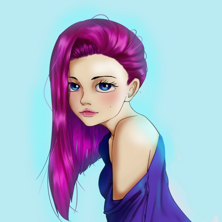 Pretty purple hair - Kawayyuki