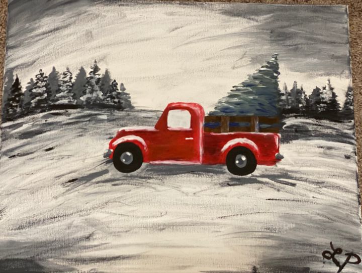 Red Christmas Truck - Lanna Pierre