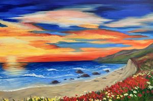 Acrylic painting on canvas board - Chitra Art - Paintings & Prints,  Landscapes & Nature, Beach & Ocean, Other Beach & Ocean - ArtPal