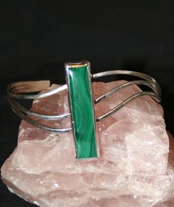 Sterling Silver and Malachite Bracel