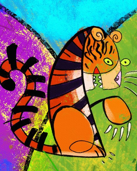 Picasso Tiger - Creature Art - Paintings & Prints, Animals, Birds, & Fish,  Wild Cats, Tigers - ArtPal