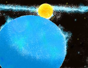 Orbiting Two suns Blues perspective