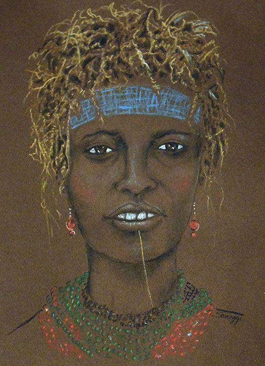 Dassanech Woman, Ethiopia - Somogyi - Drawings & Illustration, Ethnic ...