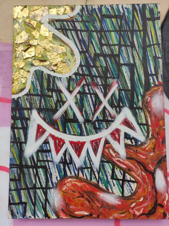 Fake smile abstract - Jimskaboom - Paintings & Prints, Abstract