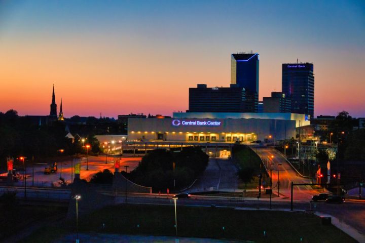 Louisville Skyline Canvas Wall Art Kentucky Dusk Cityscape Prints Pictures  Black and White Waterfront Park Wall Decor USA City Downtown Panoramic