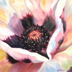 Bliss - big flower painting- Poppy