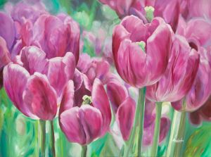 Pretty in Pink - pink Tulip painting