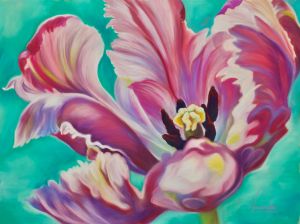 Soft Touch- Big pink tulip painting