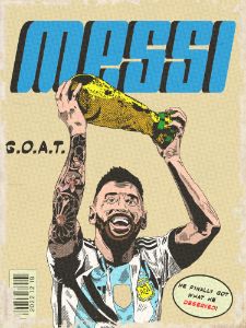 Messi with World Cup comic cover