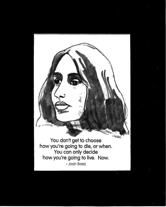 Joan Baez caricature with her quote - CaricaturesandQuotes