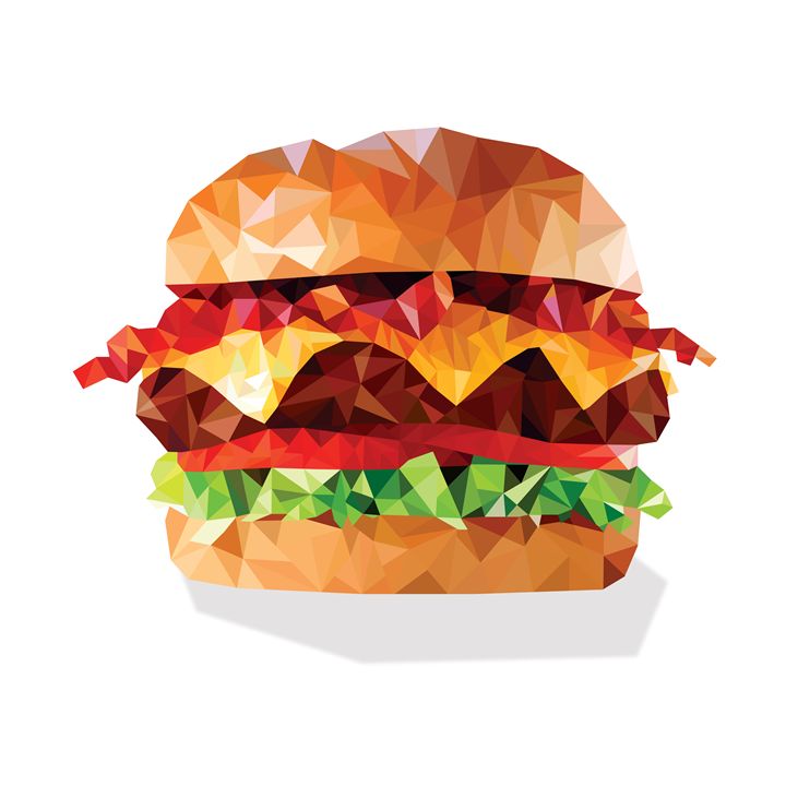 Geometric Bacon Cheeseburger - Aquanaut Studio