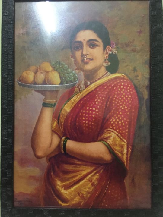 Lady with Fruit Basket - Ayush art gallery