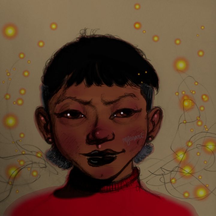 Girl in the Sparks - Mfena Kaase Art