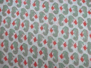 Hand Block Printed Sea Horse Fabric