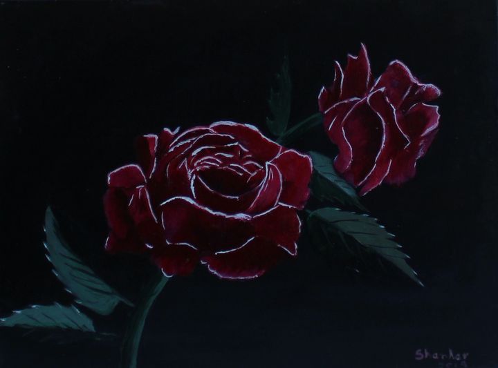 Twin roses - Shankar Kashyap - Paintings & Prints, Flowers, Plants, &  Trees, Flowers, Flowers I-Z, Roses - ArtPal