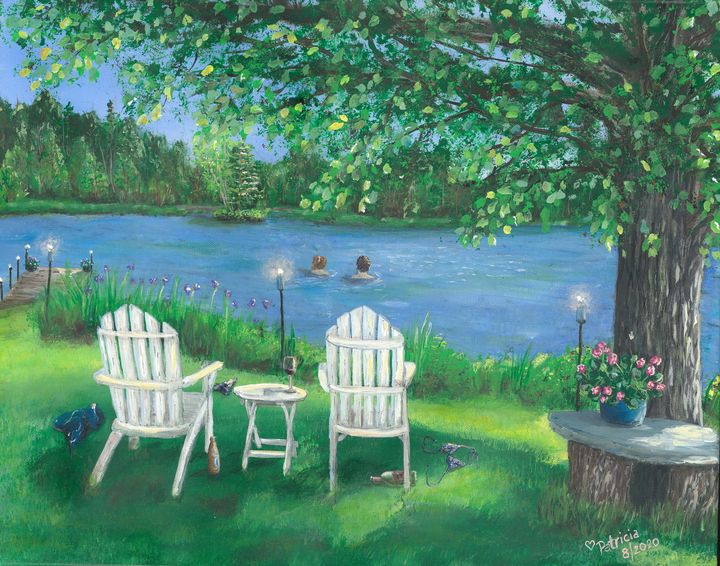 Skinny Dipping - NostalgicNewEngland Paintings by Patricia