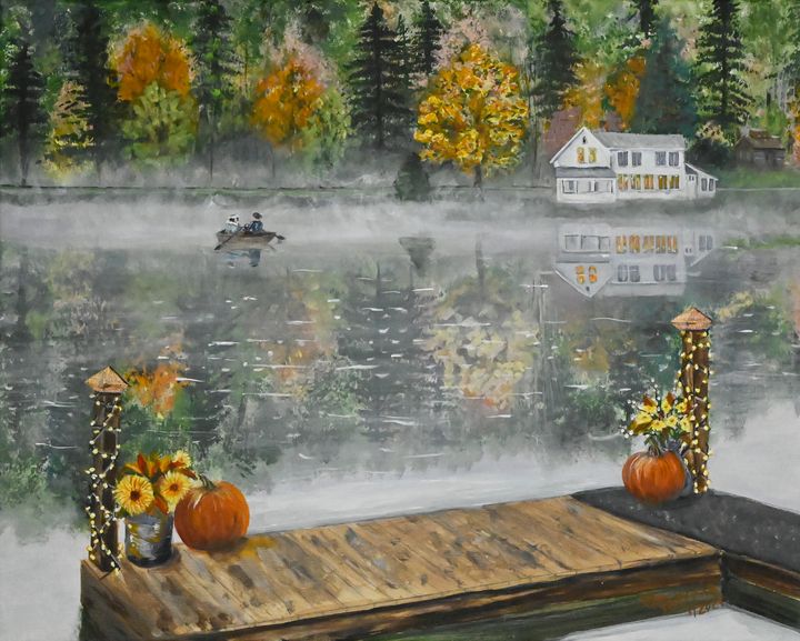 Boat Ride in the Mist - NostalgicNewEngland Paintings by Patricia