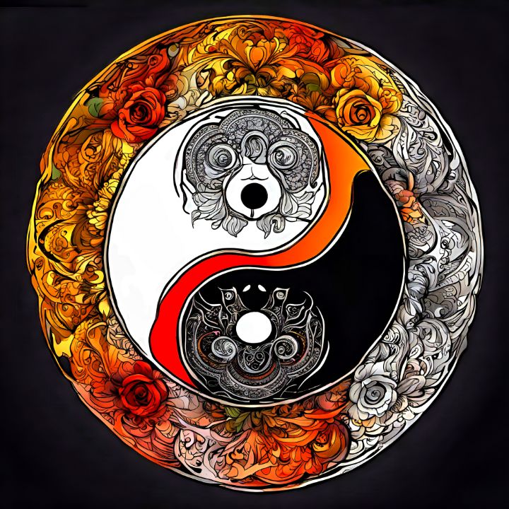 Yinyang Mandala Lewis Sandler Mandala Art Gallery Digital Art Ai Abstract Geometric Artpal