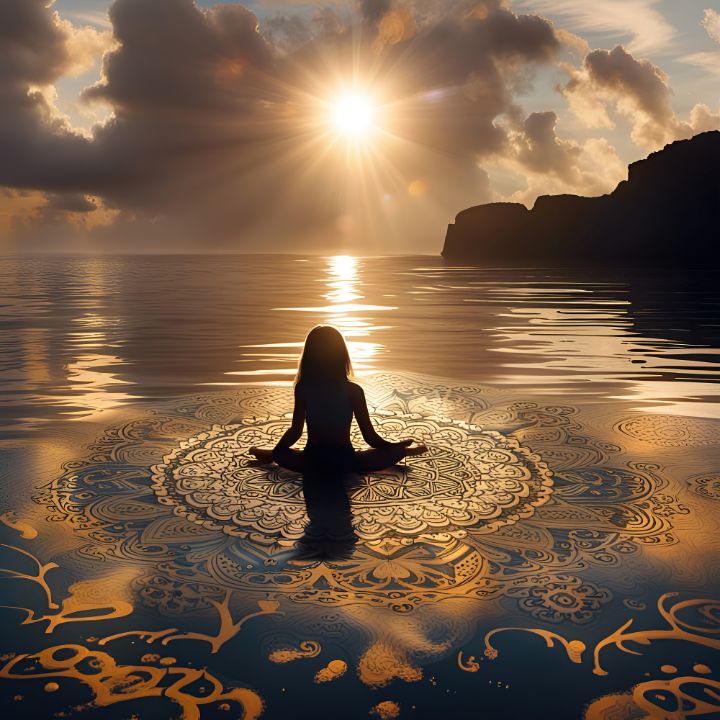 Yoga On Ocean Lewis Sandler Mandala Art Gallery Digital Art Fantasy Mythology Magical
