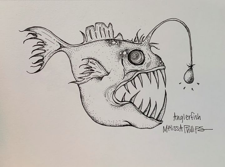 AnglerFish - Melissa Christine - Drawings & Illustration, Animals