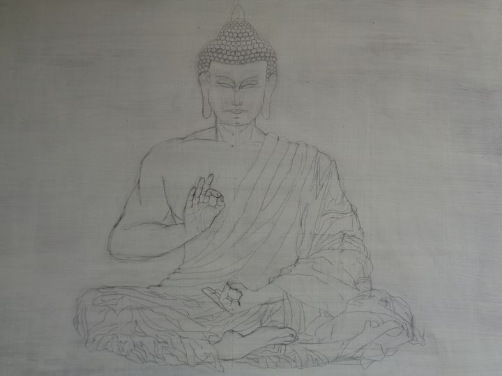 Lord Gautama Buddha Drawing - Drawing Skill