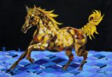 Acrylic golden horse