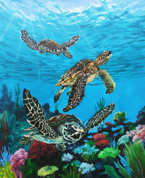 Florida Turtles - Wayne Agnew - Paintings & Prints, Animals, Birds ...