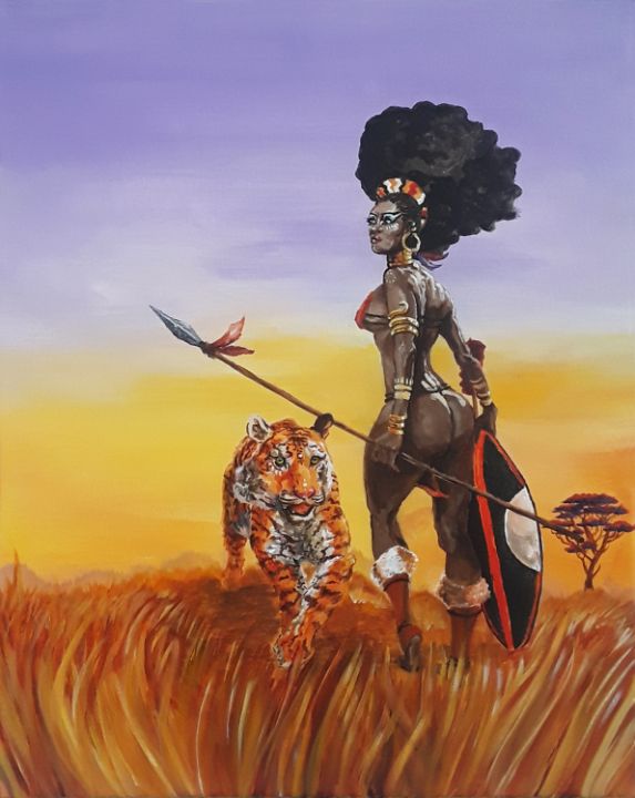 african warrior drawing