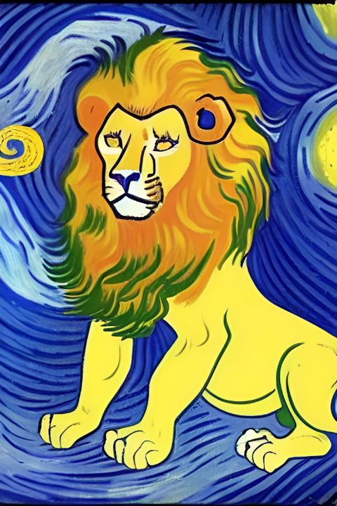 Lion Van Gogh - Marz Rebel - Digital Art & AI, Abstract, Other Abstract ...