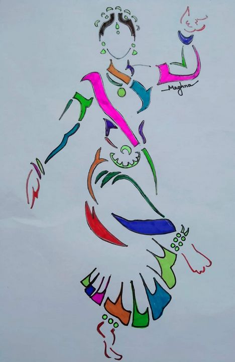 Bharatanatyam Dancer Art Print, Wall Decor - Etsy Norway