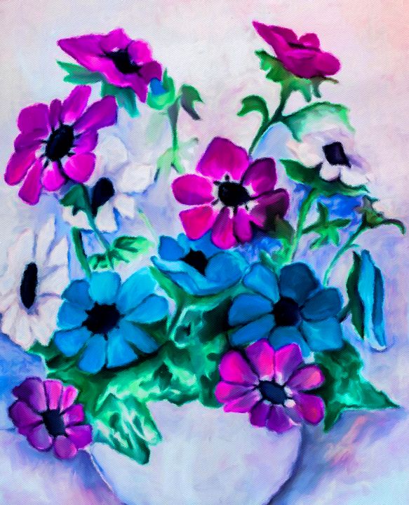 AI Water Paint Flowers - A.D. Digital Art Creation - Paintings & Prints,  Flowers, Plants, & Trees, Flowers, Other Flowers - ArtPal