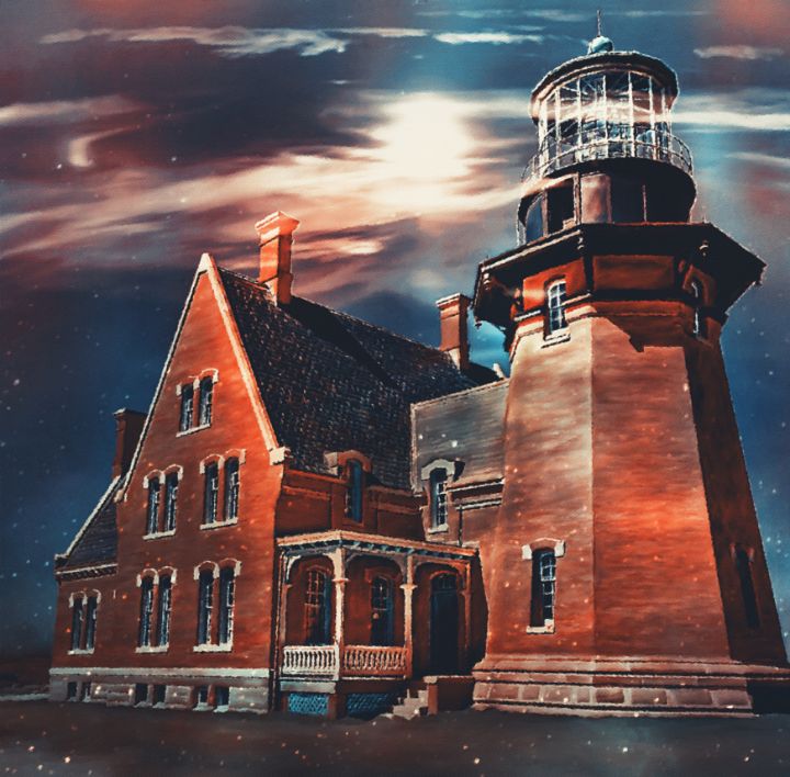 Historic New England Light House - Laurie'sArt111