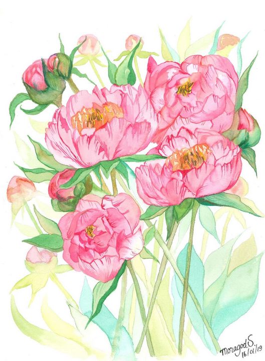 Lovely Peonies - NicepaintingbyMoragod - Paintings & Prints, Flowers ...