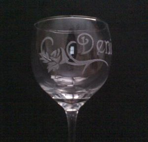 Carved wine glass