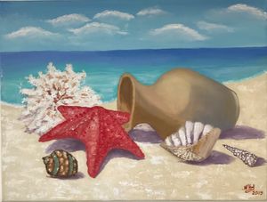 Shoreline with seashells