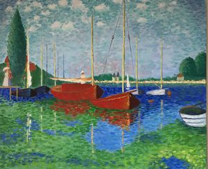Red Boats, Claude Monet Reproduction