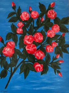 Roses on blue