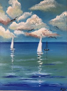Calming blue sea