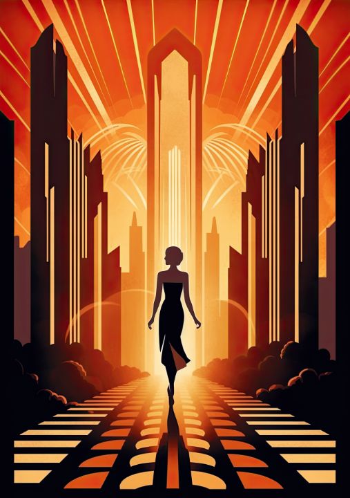 Art Deco Gold - NiklasArtHouse - Drawings & Illustration, People ...